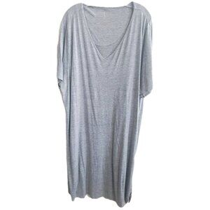 Serenada Women's 3XL Gray Short Sleeve Nightgown Sleep Shirt